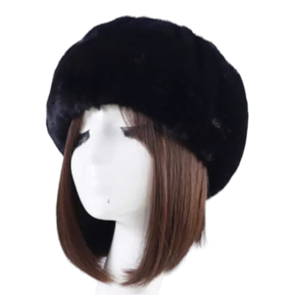 Hat Winter Autumn Women Cute Black
Color Fluffy Faux Fur Warm headband